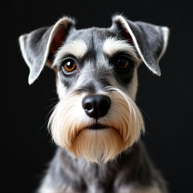 Schnauzer with a classic breed-specific cut and beard