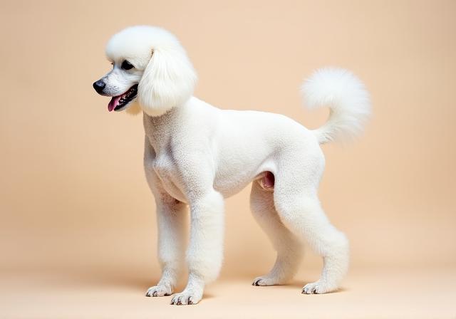 Standard Poodle with traditional show cut