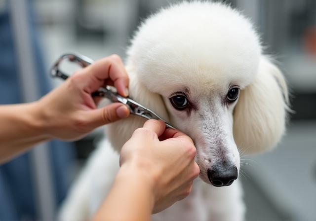 Professional breed-specific haircut for a Poodle