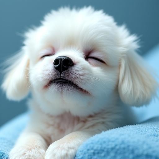 Dog enjoying a facial treatment